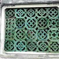 Древнее здание украшения против игры с громким остеклением старого окна цветок/полого окна цветок/зеленый глазурь керамический окно цветок/зеленый глазурная решетка
