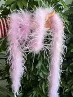 Короткий страусиный батончик 2 метра/полоски светло -фиолетового