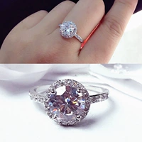 Lấp lánh vòng zircon vi khảm pha lê vòng Hàn Quốc Hàn Quốc phiên bản của Châu Âu và Mỹ trang sức thủy triều người doanh nhẫn vòng vòng nhẫn đôi pnj