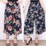 Phong cách quốc gia mùa xuân và mùa hè bông lụa hoa thường rộng chân chín điểm quần của phụ nữ váy quần kích thước lớn lỏng bông dài quần quần bò