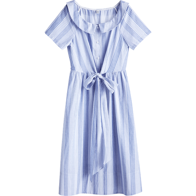 [Giá mới 149 nhân dân tệ] 2018 tính khí mùa hè sọc đầm váy nhẹ nhàng eo váy dài váy cao cấp hàng hiệu Sản phẩm HOT