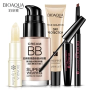 Trang điểm năm mảnh phù hợp với son môi BB cream trang điểm trước kem nền mascara kẻ mắt người mới bắt đầu trọn bộ mỹ phẩm - Bộ trang điểm