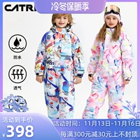 Лыжная детская одежда, утепленный детский костюм мальчика цветочника, удерживающее тепло водонепроницаемое снаряжение, комплект, подходит для подростков