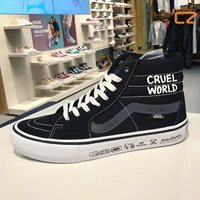 Giày tăng trưởng vans sùng bái sk8pro mẫu màu đen và trắng chung mẫu cổ điển nam và nữ giày vải cao giày bitis nữ