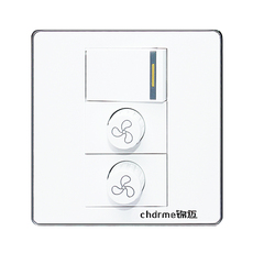 Поворотный светорегулятор 锦迈86一开带双调速器模块1开二位无极调速开关单开双联吊扇开关