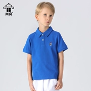 Quần áo trẻ em ban đầu thời trang trẻ em áo polo ngắn tay 2019 áo thun cotton mùa hè cho bé trai T áo thun bé trai màu xanh - Áo thun