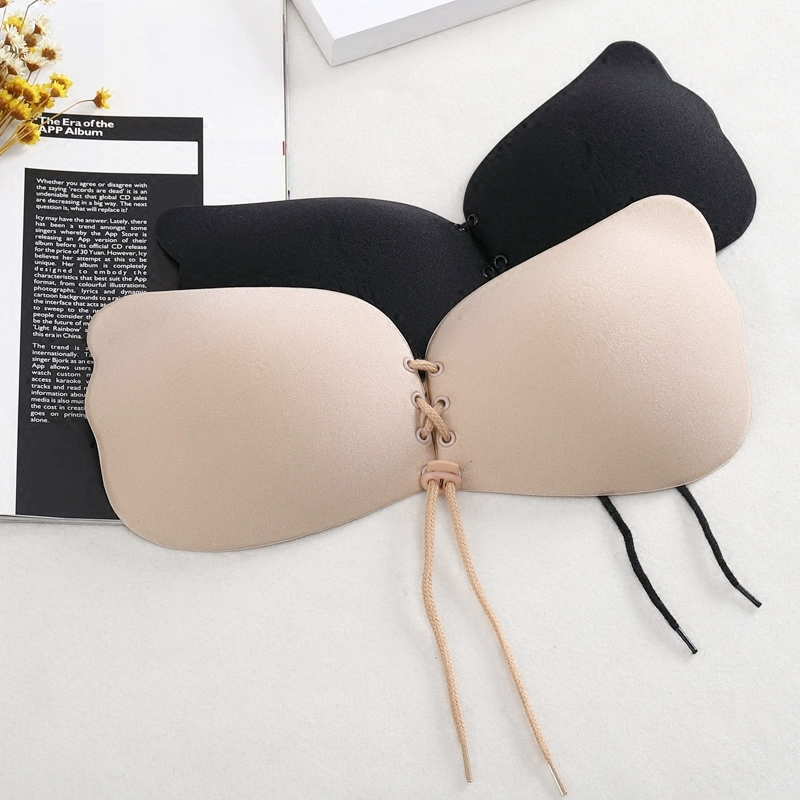 Nữ thần Lara Vô hình Bra Silicone Ngực Sticker Wedding Gather Gather Sticker Chải lông thoáng khí Dây đeo đồ lót - Nắp núm vú