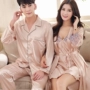 Vài bộ đồ ngủ của phụ nữ áo ngủ mùa xuân và mùa thu Hàn Quốc đồ ngủ mô phỏng lụa mùa hè sexy dịch vụ nhà dài tay phù hợp với bộ đồ ngủ ngộ nghĩnh