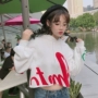 Mùa xuân của phụ nữ 2018 mới Hàn Quốc thư in trùm đầu áo len trùm đầu bụng sương rốn sinh viên áo khoác thủy triều áo jacket nữ