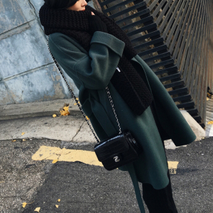 MMCO2017A W mùa đông sản phẩm mới nhuộm peacock màu xám xanh hai mặt handmade coat net áo len màu đỏ