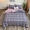 Bông cotton Bắc Âu bốn mảnh giường giường in lưới màu đỏ ký túc xá ba mảnh vải lanh trải giường - Bộ đồ giường bốn mảnh