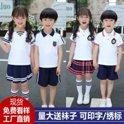 Anh tiểu học mùa hè đồng phục học sinh phù hợp với ngắn tay áo lớp dịch vụ trẻ em mới bông mẫu giáo quần áo mùa hè tùy chỉnh