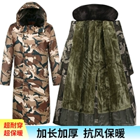 Зимнее камуфляжное длинное пальто, утепленная куртка, комбинезон, длина макси