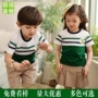 Quần áo sân vườn mẫu giáo mùa hè in lớp quần áo cotton cổ tròn học sinh đồng phục thêu vườn tiêu chuẩn Liuyi hoạt động hiệu suất quần áo - Đồng phục trường học / tùy chỉnh thực hiện shop đồ trẻ em