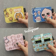 Ins siêu lửa mùa hè túi thẻ nữ mini Hàn Quốc phiên bản dễ thương Hàn Quốc KAKAO gấu rắm đào túi vuông nhỏ purse