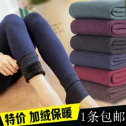 Mùa thu đông cộng với nhung dày cho bà bầu quần legging nâng bụng mặc quần dài ấm quần mỏng quần siêu dày size lớn - Phụ nữ mang thai quần / quần bụng