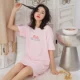 Bộ đồ ngủ nữ mùa hè mỏng phần cotton ngắn tay hai mảnh phù hợp với Hàn Quốc giảm béo mm sinh viên mùa xuân và mùa thu hè dịch vụ tại nhà - Nam giới