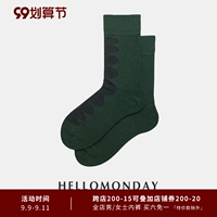 Демисезонные ретро зеленые носки подходит для мужчин и женщин, средней длины, в корейском стиле
