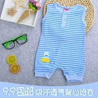 0-5-10 tháng bé mùa hè cotton không tay quần áo sơ sinh bé onesies vest không tay romper đồ ngủ đồ bơi cho bé