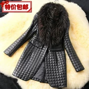 Lông đặc biệt giải phóng mặt bằng rõ ràng faux fur coat dài dài tay da của phụ nữ slim fur coat trung niên mẹ