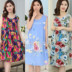 Mùa hè nữ ngủ váy cotton lụa rayon không tay nữ trung niên ngắn tay đồ ngủ nightdress để tăng của mẹ nightdress Đêm đầm