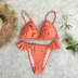 017 AliExpress mới bùng nổ ba điểm ruffle BIKINI kẹo màu cam đỏ bikini bikini gợi cảm - Bikinis áo choàng tắm biển Bikinis