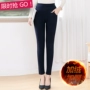 Mùa thu đông mặc quần legging mẹ quần cạp cao quần trung niên ấm áp cộng với quần nhung trung niên quần co giãn cỡ lớn quần áo tập gym nữ