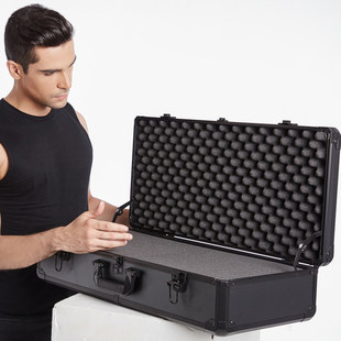 Internet celebrity barber box portable tool box aluminum alloy keyboard fishing gear winter fishing box large, medium and small exhibition product box