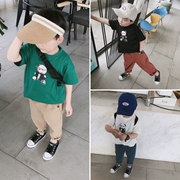 Quần áo bé trai Bangchai áo thun trẻ em Hàn Quốc 2019 bé mới chạm đáy áo thun gấu áo thun bộ thủy triều - Áo thun