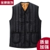 Mùa đông trung niên và vest già vest nam cha mặc vest đen cộng với nhung dày cỡ lớn vest cotton cũ khoác vest nữ Áo vest cotton