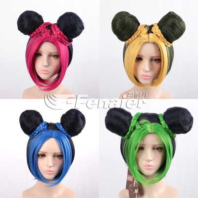 taobao agent Fenny Jojo's Wonderful Adventure Empty Empty Xu Lun/Xu Xu cosplay hair red, yellow, blue and green spot