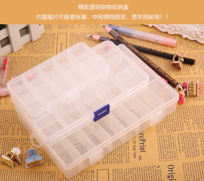 taobao agent 10/15/24/36 grid transparent plastic box jewelry box DIY organizational storage box parts accessories tool box
