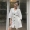 Dora Chaoren Hội Trường Hồng Kông hương vị retro chic tính đơn ngực ngắn tay cao eo slim v-cổ dây đeo váy nữ 	váy liền nhún eo	