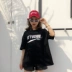 Hàn quốc phiên bản của ulzzang Harajuku BF phong cách cá tính lỏng giản dị T-Shirt nam giới và phụ nữ hoang dã ngắn tay những người yêu thích mặc thủy triều sinh viên Áo phông