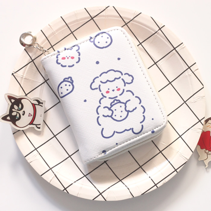 Mini Wallet With Strawberry SheepKorean version have cash less than that is registered in the accounts zipper wallet lovely Cartoon rabbit Bear fresh schoolgirl Small Mini coin purse ins