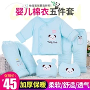 Bộ quà tặng sơ sinh cho bé quần áo cotton mùa xuân và mùa thu đông 0-3 tháng 6 Đồ sơ sinh cho bé sơ sinh