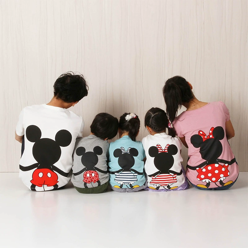 2020 cặp vợ chồng con-con yêu gia đình quần áo mẹ và con gái Mickey Minnie của gia đình ba áo thun cotton ngắn tay - Trang phục dành cho cha mẹ và con