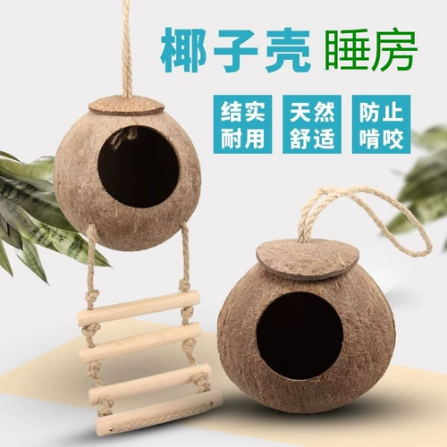 Новый продукт Hainan Style Hamster Цветочные ветви и золотой мышиный шелковый медведь спящие мыши с медовыми мешками 鼯 Squirrel Four Seasons Universal Coconut Shell спальня