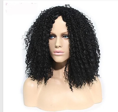taobao agent Fashion lady short black colored curly hair cosplay synthetic wig