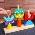 khối xây dựng cho trẻ em lắp ráp đồ chơi 6 Montessori Puzzle lực não mầm non bé trai đa chức năng 1-2-3 tuổi và trẻ em gái Đồ chơi bằng gỗ