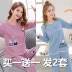 Bộ đồ ngủ nữ mùa xuân và mùa thu dài tay cotton nguyên chất phù hợp với các bà mẹ trung niên và cao tuổi bằng vải cotton cộng với phần mỏng có thể mặc bên ngoài quần áo ở nhà vào mùa đông đồ bộ pijama Pyjama