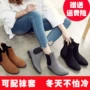 Giày chống mưa mùa thu đông 2018 mới trong những đôi giày đi mưa chống nước thấp, giày đế xuồng Hàn Quốc cộng với nhung cotton ấm áp cho nữ giày nhựa cao cấp