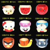 Мультяшный цветочный горшок в форме цветка, керамические маленькие декоративные цветы