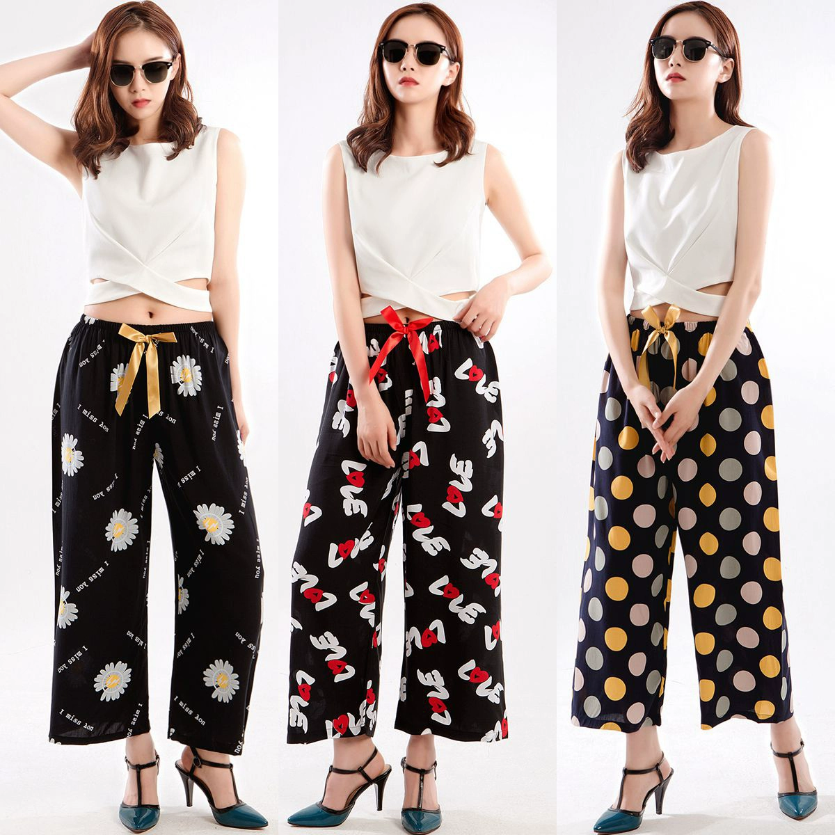 Cotton lụa quần pyjama quần của phụ nữ mùa hè cotton mỏng cotton lụa quần dài chống muỗi mặc bên ngoài cotton nhân tạo điều hòa nhiệt độ quần ở nhà - Quần tây