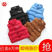 Mùa thu và mùa đông trẻ em mới xuống áo cotton giữa và cổ áo trẻ em nhỏ bên ngoài mặc vest Phiên bản Hàn Quốc của áo vest nam bé gái