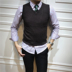 2018 Hàn Quốc Dongdaemun màu rắn vest vest nam nửa cao cổ áo đan áo len thanh niên không tay áo len vest Dệt kim Vest