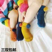 19 mùa xuân và mùa hè vớ mới cotton trẻ em vớ màu dễ thương tóc bóng vớ vớ vớ trẻ em - Vớ