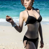 Поддерживающий сексуальный купальник, черные трусы