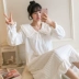 áo ngủ dài tay nữ mùa thu và phần dài mùa đông flannel Pyjama nữ mùa xuân và mùa thu áo khoác ngoài của Hàn Quốc phiên bản của tracksuit nhung san hô chân váy xếp ly ngắn váy đầm