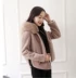Lông một 2018 mới mùa thu và mùa đông cừu cắt fur coat Hàn Quốc nữ đoạn ngắn giả con cáo lông trùm đầu coat Faux Fur
